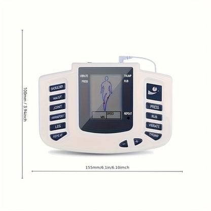 Dual-Channel TENS and EMS Stimulator with Four Electrode Pads in Black 36-Mode or White Versions