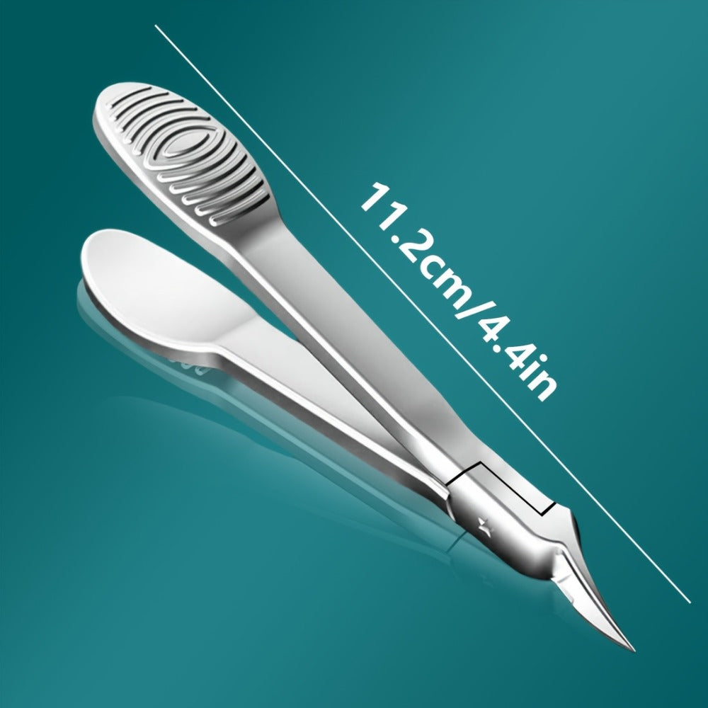 4CR13 Stainless-Steel Nail Clipper with Extended 68-Degree Right-Angle Blade and Silver Finish