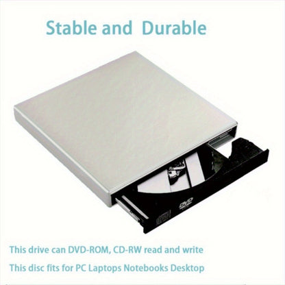 USB External DVD Drive with Storage Bag - Portable CD DVD-ROM CD-RW DVD-RW Burner Recorder Player for Laptop Desktop PC, Plug and Play, No Driver Needed, USB 2.0 High Speed