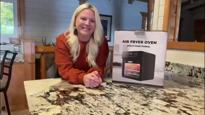 12-Quart Countertop Air Fryer Oven with Viewing Window, Interior Light and White or Black Finish