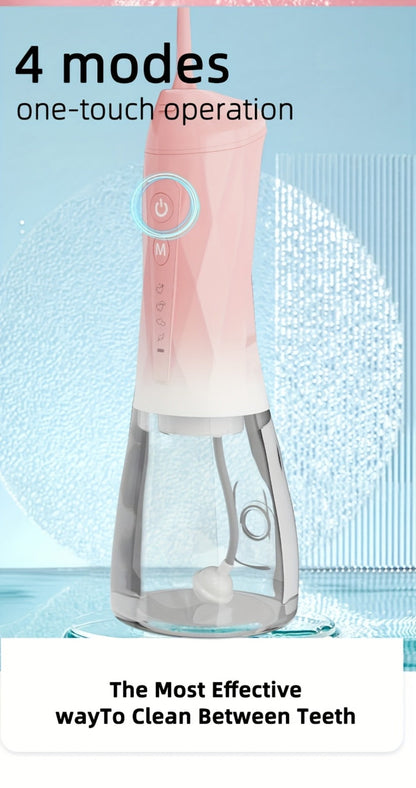 320ml USB-C Rechargeable Water Flosser with Four Nozzles, IPX7 Marking and Four Gradient Color Options
