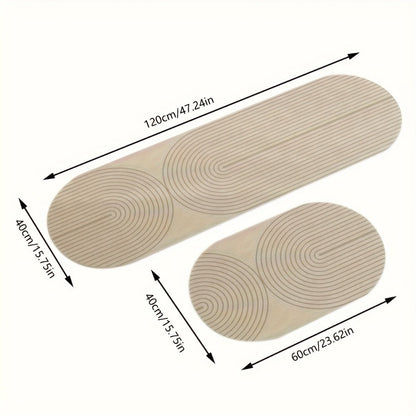 Anti-Fatigue Kitchen Mat Non-Slip Absorbent Standing Mat for Kitchen Laundry Room Hallway Bathroom Entryway Door Mat Comfort Floor Pad Striped Design