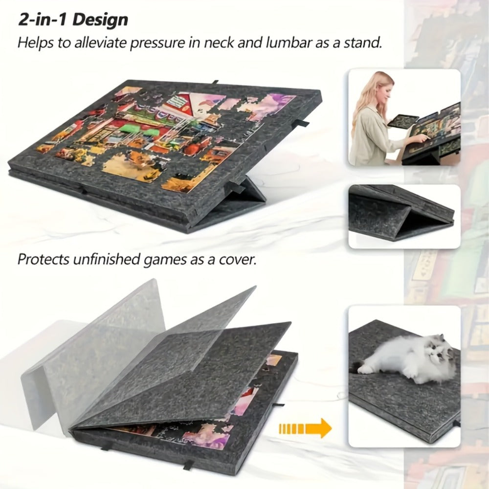 Jigsaw Puzzle Board for Adults 1000 Pieces – 2-in-1 Tilting Stand & Protective Lid, 6 Sorting Drawers, Ultralight Portable Puzzle Table, Ergonomic Gift for Puzzle Lovers