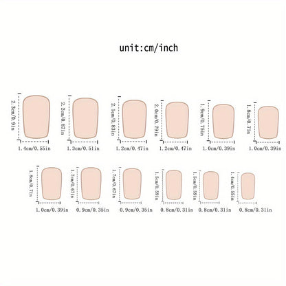 Press On Nails 216-Piece Medium Square Black White 3D Butterfly Marble Set with Jelly Glue and File