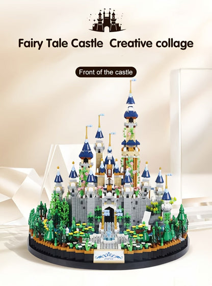 Fairytale Princess Castle Micro Building Block Set with 3,600 Pieces, 26 cm Display Base for Ages 14+