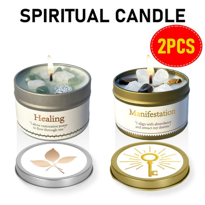 3oz Decorative Tin Candle or Two-Piece Crystal and Guidance Card Set with Multiple Label Pairings