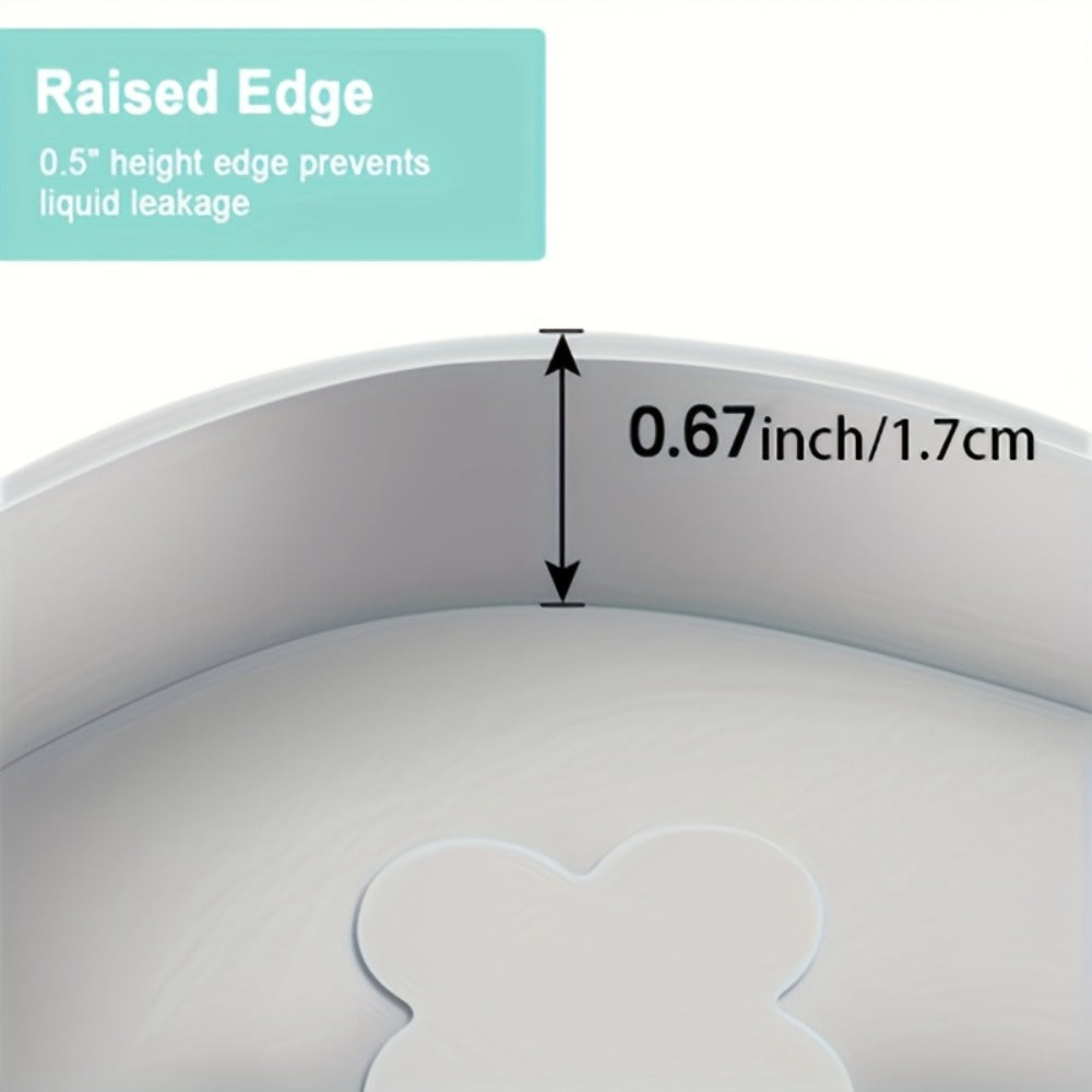 Under Sink Mat Waterproof Silicone 34" x 22" Undersink Drip Tray Liner for Kitchen Bathroom Cabinet, Holds 2 Gallons, Non-Toxic Durable Cabinet Protector with Raised Edges Four-Leaf Clover Pattern