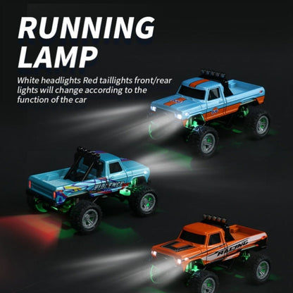 Mini RC Monster Truck 1:64 Scale with Matching Trailer, 2.4GHz Controller, LED Details and Three Color Options