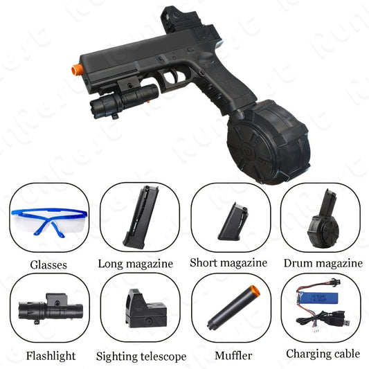High-Power Electric Gel Blaster Auto Shooting Toy – Rechargeable, Long Battery Life, ABS Portable Build, Outdoor Indoor Team Battle Game for Ages 12+, Halloween Christmas Birthday Party Gift