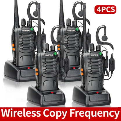 Baofeng Long Range Walkie Talkies for Adults with Earpieces 16 Channel Rechargeable Two Way Radio VOX Flashlight for Camping Hiking Skiing Cruise Family Adventure Available in 1 2 4 6 8 10 Pack