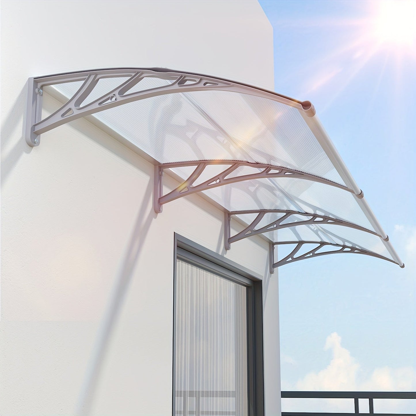 Door Awning Polycarbonate Window Canopy UPF50+ UV Rain Protection
