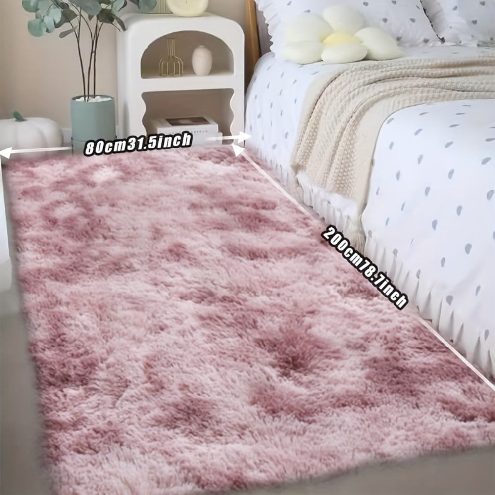 Rectangular Shaggy Area Rug with Four Color Labels and 24 x 35.8-Inch to 94.49 x 118.11-Inch Sizes