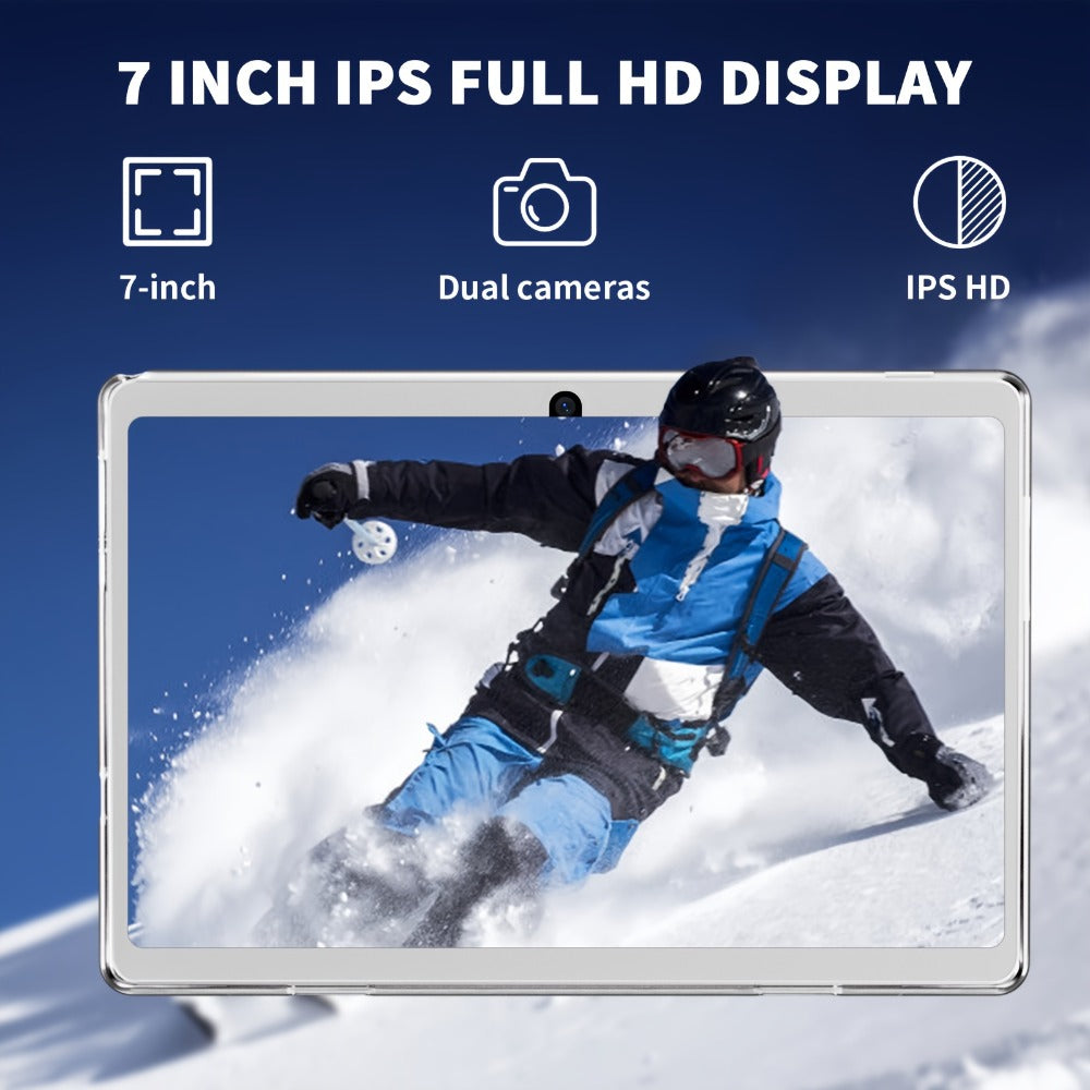 GPS FM Radio Android Tablet 7 & 10.1 Inch 6GB RAM 512GB Expandable Storage WiFi Dual Camera Quad-Core Android 11 Tablet PC with Leather Case Stereo Speakers Type-C Charging Pink Blue Black