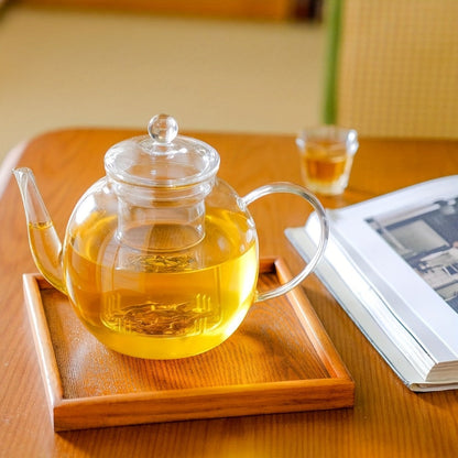 Glass Teapot with Removable Infuser 51oz Borosilicate Clear Tea Kettle Stovetop Safe for Loose Leaf Blooming Herbal & Flower Tea