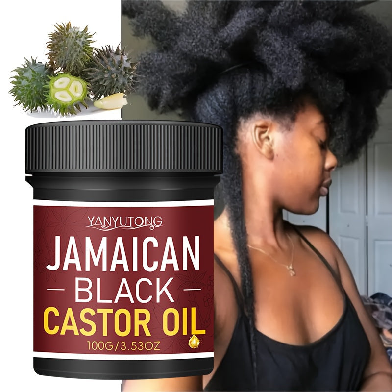 Hair Oil YANYUTONG Jamaican Black Castor 100g Red-Label Jar with Black Screw Lid for Hair and Scalp Application