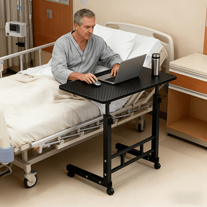 Adjustable Overbed Table with Rolling Frame and Eight Color Checkout Options from Retro to Deep Glacier