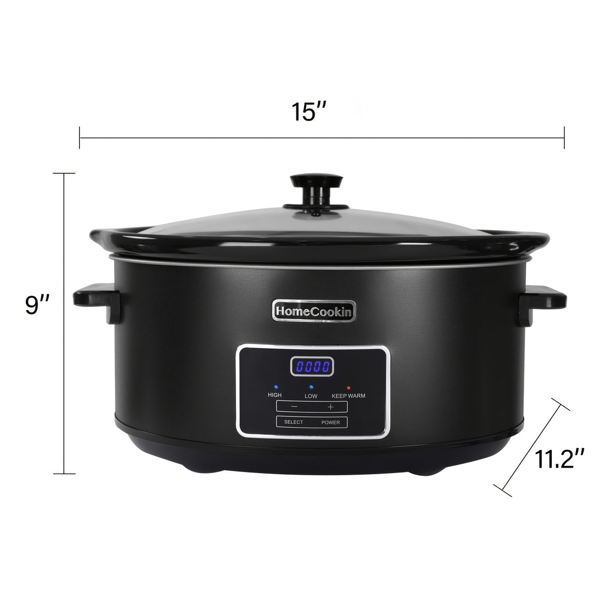 Digital Slow Cooker 6 & 7 Quart Programmable with Non-stick Ceramic Bowl, Countdown Timer & Keep