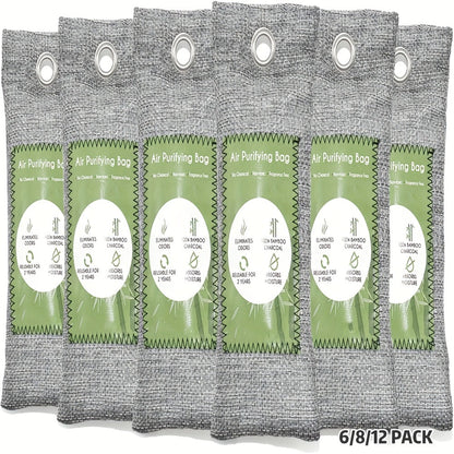 Bamboo Charcoal Air Purifying Bags Odor Absorber & Moisture Absorber Natural Activated Charcoal Odor Eliminator for Car Home Closet Shoe Refrigerator Pet Area Multi-Pack