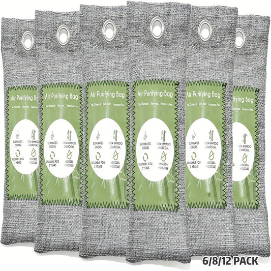 Bamboo Charcoal Air Purifying Bags Odor Absorber & Moisture Absorber Natural Activated Charcoal Odor Eliminator for Car Home Closet Shoe Refrigerator Pet Area Multi-Pack