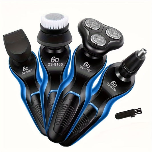 Electric Shaver 4-in-1 Men’s Razor and Beard Trimmer Kit with USB Rechargeable Power for Wet/Dry Use