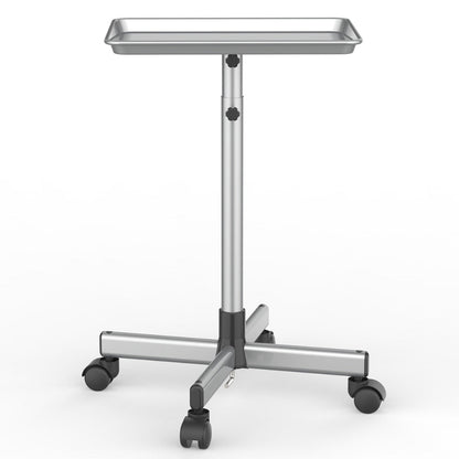Salon Trolley Cart Height Adjustable 30 to 42 Inch Rolling Tray Table on Wheels Lockable Casters for Hair Stylist Barber Esthetician Nail Salon Spa Beauty Station Silver