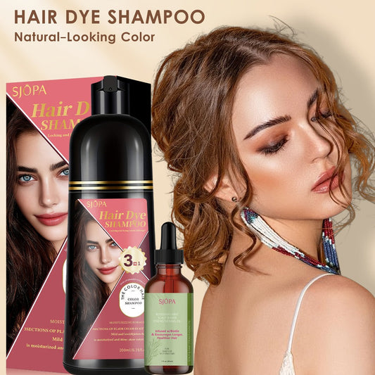 Hair Color Dyeing Shampoo 3-in-1 with Plant Squalane & Glycerin — Colors, Conditions & Cleanses in One Wash | No Developer Needed | 10 Shades | Easy At-Home Hair Coloring for Women & Men