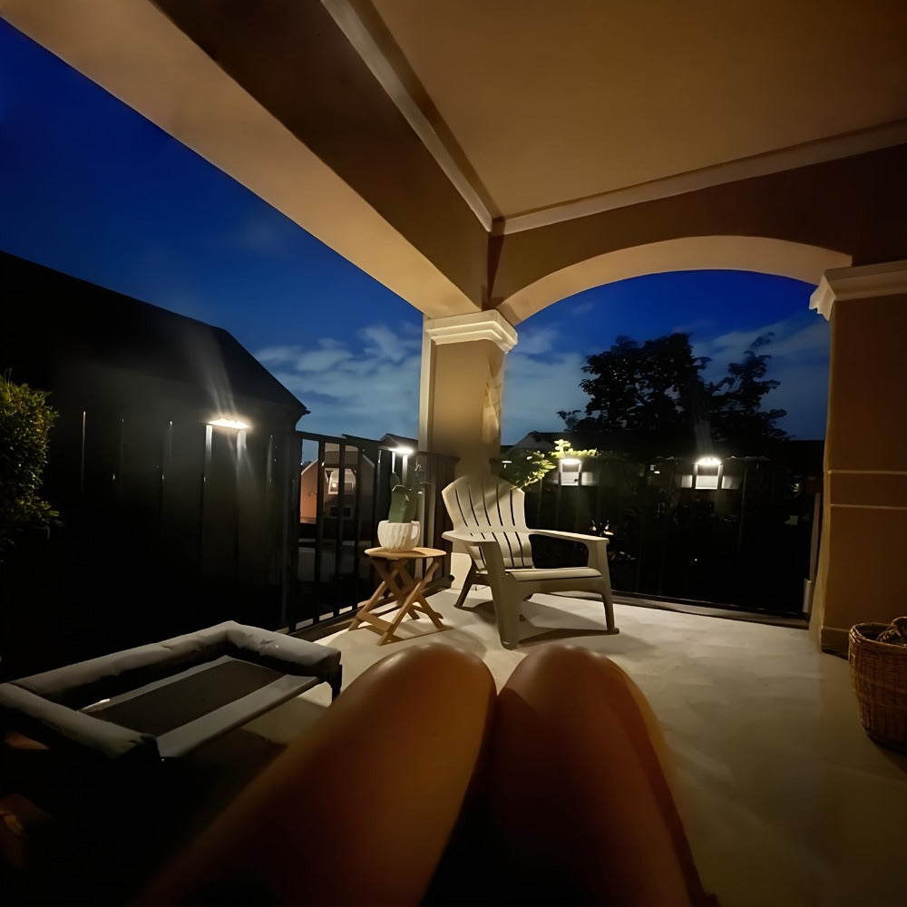 Solar Deck and Step Lights, 8- to 32-Piece Packs in Black, White or Brown with Integrated Panels