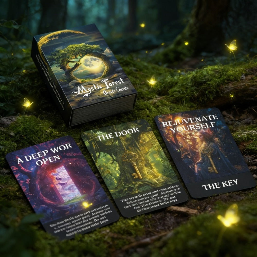 Magic Forest Oracle Cards Deck – Mystical Nature Divination Card Set for Beginners, Intuitive Guidance & Inspiration, Enchanted Woodland Tarot Cards for Adults & Teens, Spiritual Christmas & Birthday Gift