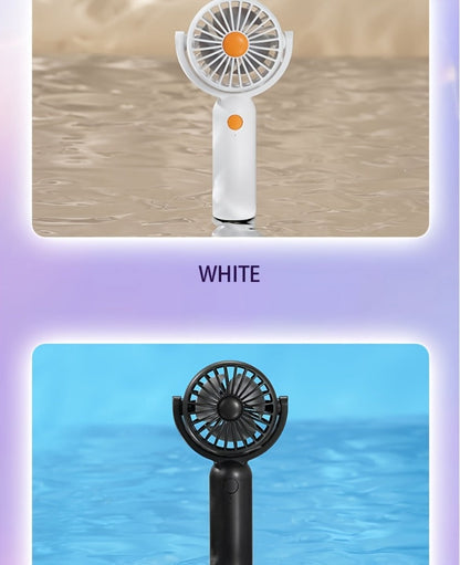 Mini Handheld Fan Set with Pivoting Heads, Three Speeds, USB-C Charging and 3- or 6-Piece Color Packs