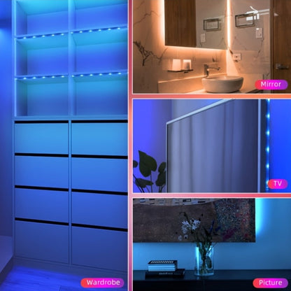 5050 RGB LED Light Strip with USB Plug and Three-Button Controller in 3m, 4m or 15m Lengths
