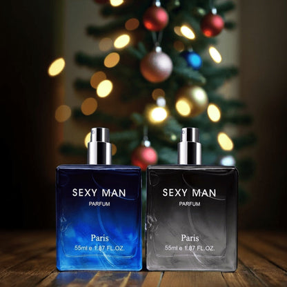 Cologne Spray for Men SEXY MAN Two-Bottle Set with 7054A and 7054B Color Options and Gift Vial