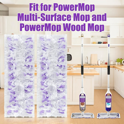 Twenty-Nine-Piece PowerMop-Style Disposable Refill Pad Pack with Purple Microfiber-Strip Surface