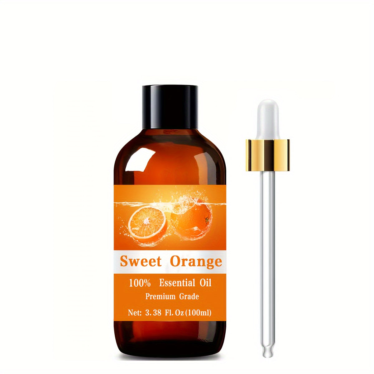 Sweet Orange Essential Oil 100ml — Pure Citrus Aromatherapy Oil for Diffuser, Massage, Hair Care & Skin Moisturizing, Uplifting Scent Gift for Women and Men