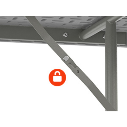 Narrow White 6-Foot Portable Folding Table with Rectangular Top and Folding Gray Leg Frame