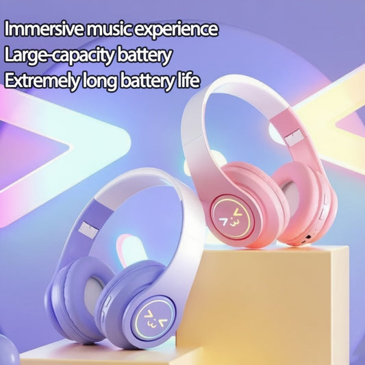 Noise Cancelling Wireless Bluetooth Headphones Over-Ear Bluetooth 5.3 Foldable Portable Headset Built-in Mic Long Battery Life for Studying Gaming Sports Travel Pink Green Blue