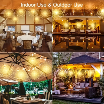 Solar Starburst Lantern Fairy Lights Outdoor 5 Pack 450 LED - Remote & Timer, 8 Modes, Adjustable Brightness