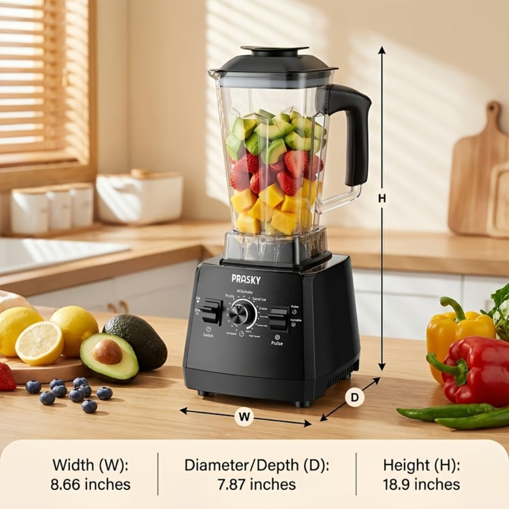 Professional Blender for Kitchen 68oz 25000RPM 2400W - Countertop Smoothie Blender with 2 Containers Stainless Steel Blade Variable Speed Pulse for Ice Frozen Fruit Juice Shakes 7 Colors
