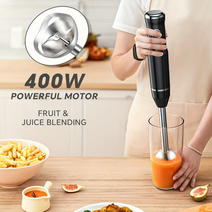 400W Immersion Blender with Two-Button Control, Detachable Shaft and 38 cm Black Handheld Body
