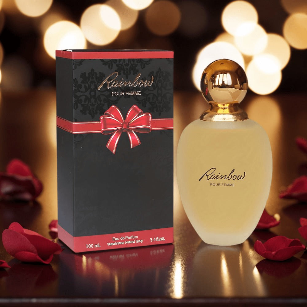 Lady Rainbow Eau de Parfum Spray, 100 ml Frosted Bottle with Gold-Tone Cap and Matching Red Box