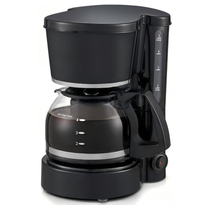 Compact Five-Cup Drip Coffee Maker with 0.75 L Water Tank, Glass Carafe and Reusable Filter