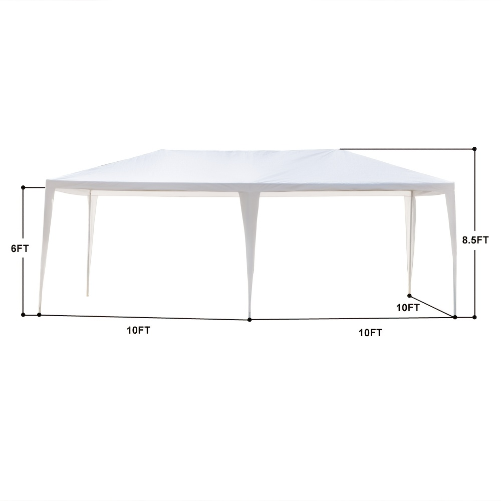 White Open-Sided Canopy Tent in 10x20ft or 10x30ft Sizes with Ropes, Stakes and No Sidewalls