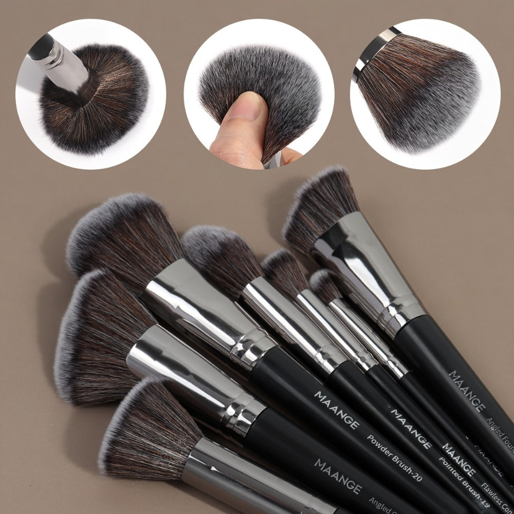 Makeup Brush Set, 25-Piece Synthetic Bristle and ABS Handle Collection with Face-Eye Brush Shapes and Gift Box
