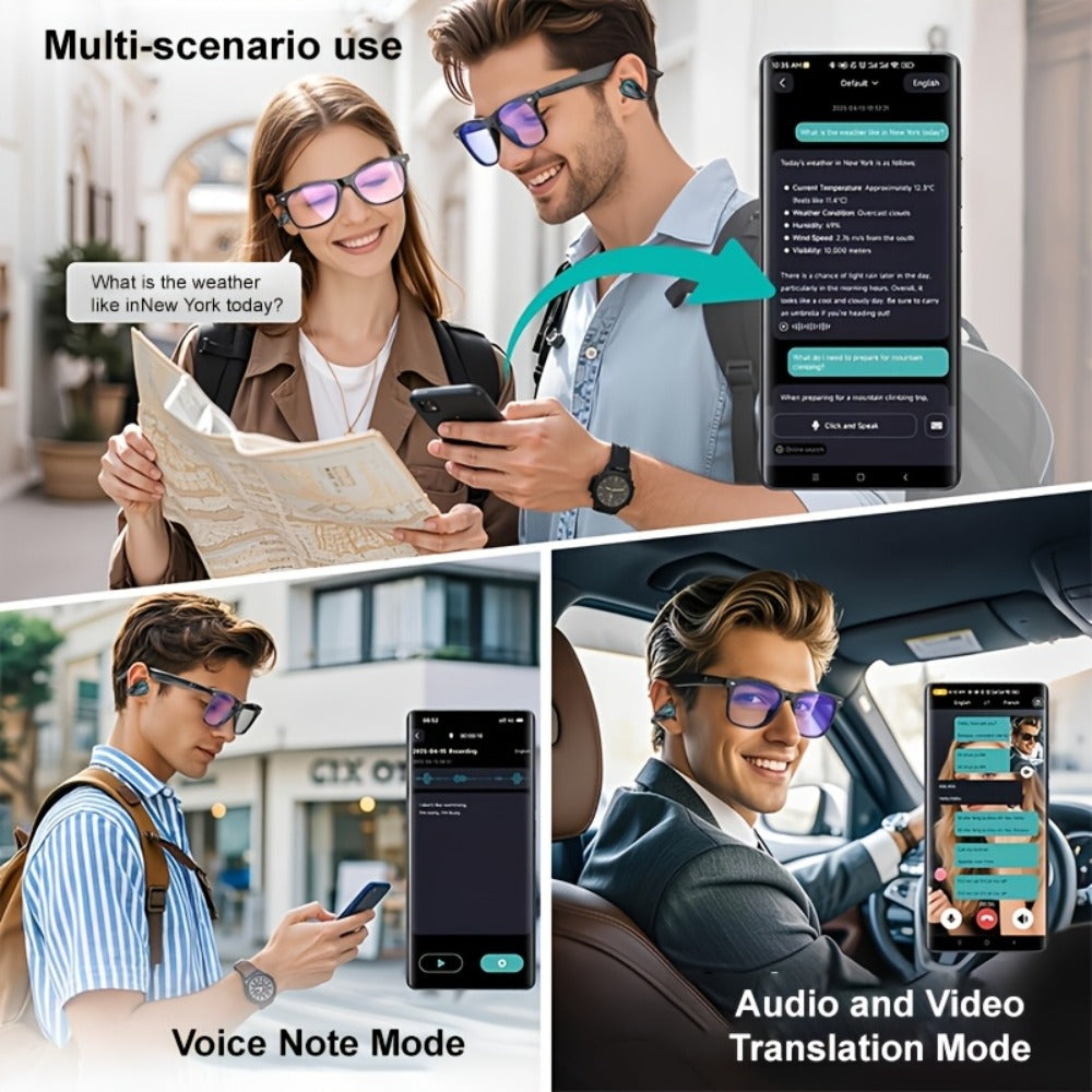 156-Language Real-Time Translation Earbuds Bluetooth 5.4 3-in-1 Mode Noise Cancelling Wireless Travel Earphones iOS Android Compatible Noir Rose Orange Cream
