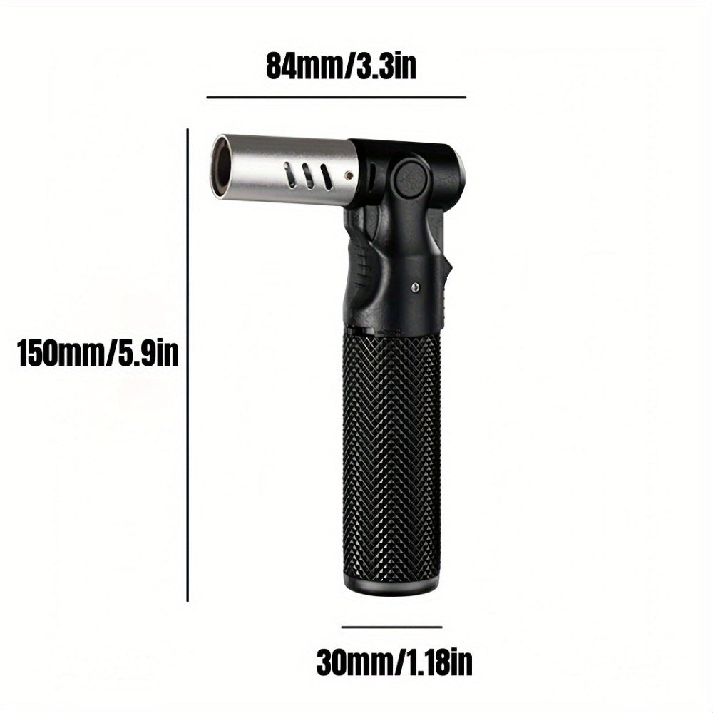 Windproof Torch Lighter – Refillable Jet Flame Butane Lighter with 360° Inverted Ignition, 1800°C High Temp Blowtorch, Flame Size Adjustment, Portable for Camping, BBQ, Welding, Soldering (Butane Not Included)