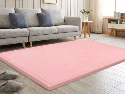 Padded Tatami-Style Area Rug in Six Solid Colors with 50-Inch Square to 79 x 118-Inch Sizes