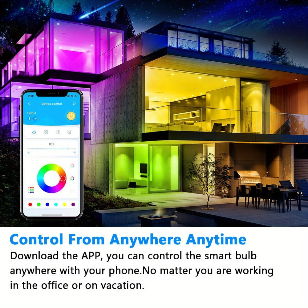 A19 E26 Wi-Fi Smart Light Bulbs with RGB and Tunable White Modes in Six-, Eight- or Ten-Bulb Packs