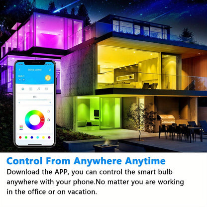 A19 E26 Wi-Fi Smart Light Bulbs with RGB and Tunable White Modes in Six-, Eight- or Ten-Bulb Packs