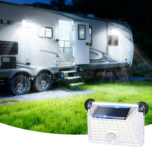Magnetic RV Solar Motion Light 800LM - 90 LED, 270° Sensor, 3 Modes, IP65 Waterproof, for RV Awning, Camper, Trailer & Porch Exterior Lighting