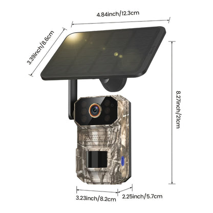 Solar Cellular Trail Camera 1920P No WiFi – 4G LTE Wildlife & Property Monitoring, PIR Motion Sensor, Infrared Night Vision, Two-Way Voice, IP65 Waterproof, Remote Access & 2-Year Replacement Warranty