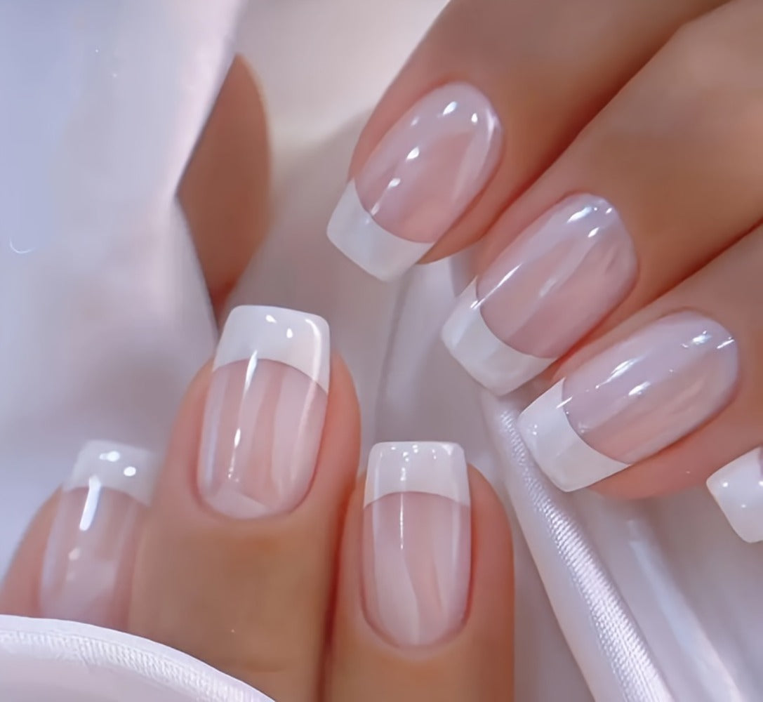 Press On Nails 72-Piece Three-Box Classic Glossy Full-Cover Extendable Nail Set for Elegant Looks